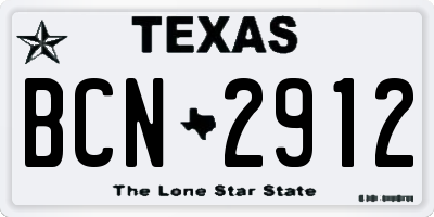 TX license plate BCN2912
