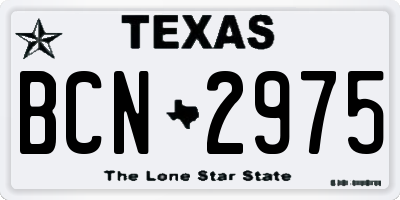 TX license plate BCN2975