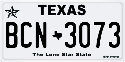 TX license plate BCN3073