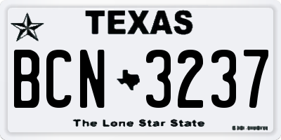 TX license plate BCN3237