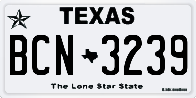 TX license plate BCN3239