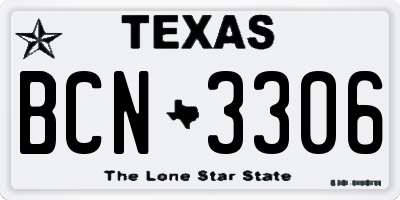 TX license plate BCN3306