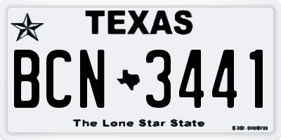 TX license plate BCN3441