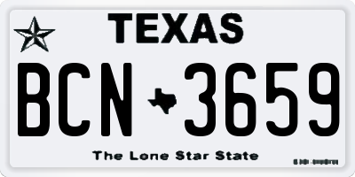 TX license plate BCN3659