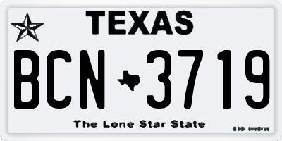 TX license plate BCN3719