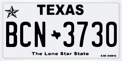 TX license plate BCN3730