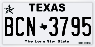 TX license plate BCN3795