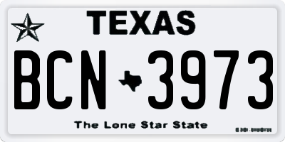 TX license plate BCN3973