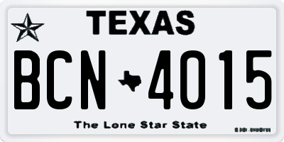 TX license plate BCN4015