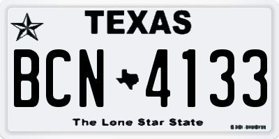 TX license plate BCN4133