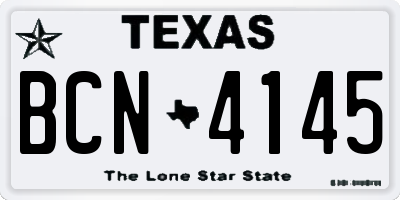 TX license plate BCN4145