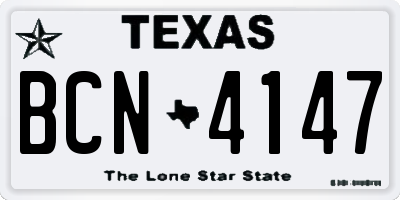 TX license plate BCN4147