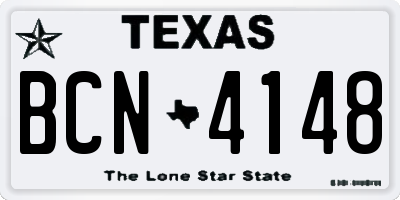 TX license plate BCN4148
