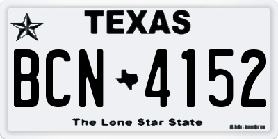TX license plate BCN4152