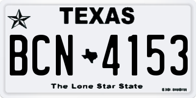 TX license plate BCN4153