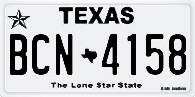 TX license plate BCN4158