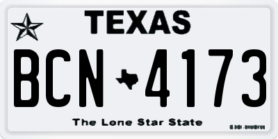 TX license plate BCN4173
