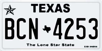 TX license plate BCN4253