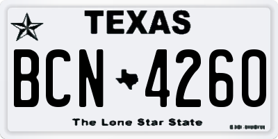 TX license plate BCN4260