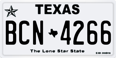 TX license plate BCN4266