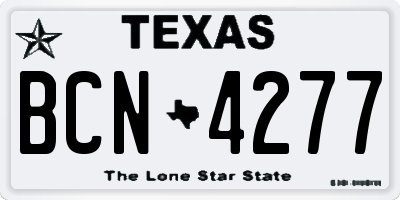 TX license plate BCN4277
