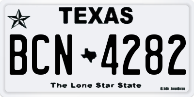 TX license plate BCN4282