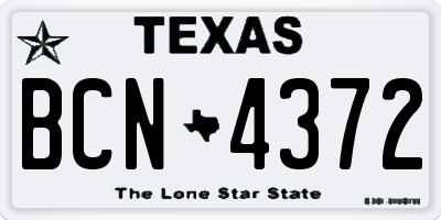 TX license plate BCN4372