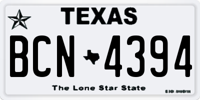 TX license plate BCN4394