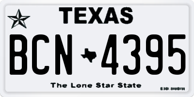 TX license plate BCN4395