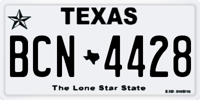 TX license plate BCN4428