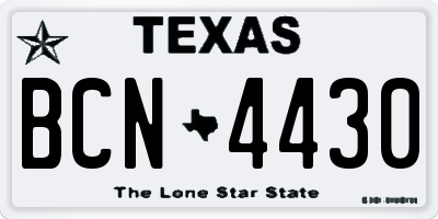 TX license plate BCN4430