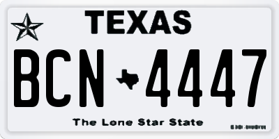 TX license plate BCN4447