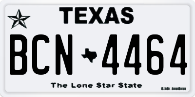 TX license plate BCN4464