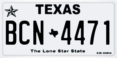 TX license plate BCN4471