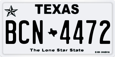 TX license plate BCN4472