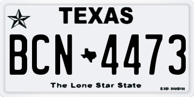 TX license plate BCN4473