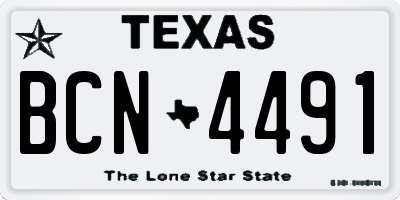 TX license plate BCN4491