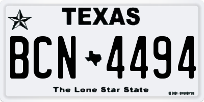 TX license plate BCN4494