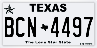 TX license plate BCN4497