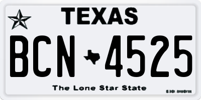 TX license plate BCN4525