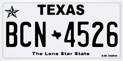 TX license plate BCN4526