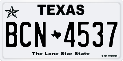 TX license plate BCN4537