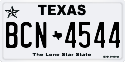 TX license plate BCN4544