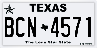 TX license plate BCN4571