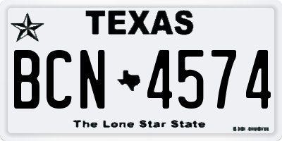TX license plate BCN4574
