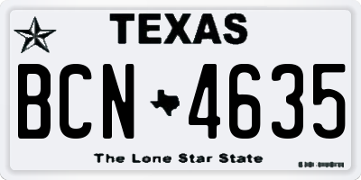 TX license plate BCN4635