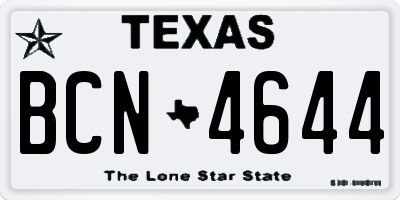 TX license plate BCN4644