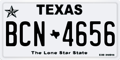 TX license plate BCN4656