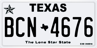 TX license plate BCN4676