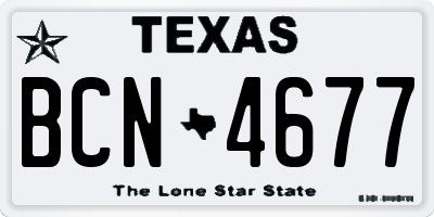 TX license plate BCN4677